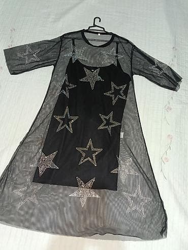 ust geyimləri: Qara mesh üst geyim + daxilində qara kombinezon dəsti - Model — 2