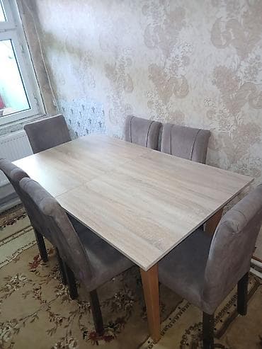 Qonaq otağı üçün, Açılmayan, Dördbucaq masa, 6 stul — 4