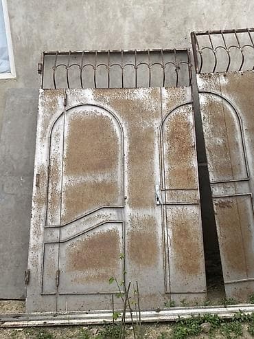 canavar sekileri: Dəmir Həyət darvazası, Yana açılan, 3 m, Mexaniki, Şəbəkə ilə, rəng - Gümüşü — 3