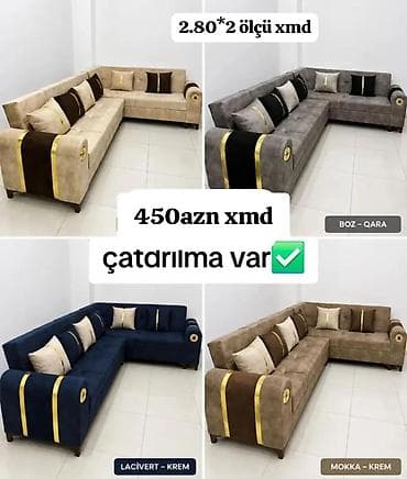 tek dolab: Künc divan dəsti – 2.80 x 2.00 m ölçü - Model: L formalı künc divan - — 1
