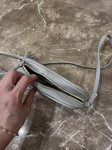 Çantalar: Qadın çanta və bel çantası dəsti 1) Açıq mavi bucket tipli çanta - — 6