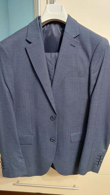 kisi pencekleri: Kişi kostyumu – 3 hissəli dəst - Rəng: tünd boz-mavi (xırda teksturalı — 1