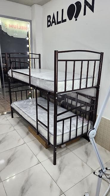 dəmir carpayi: Oğlan və qız üçün, Çarpayı, Matras ilə, Siyirməsiz, Dəmir — 3