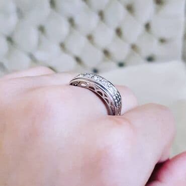 qızıl üzüklər qiymətləri 2022: Nişan, Üzük, Ağ qızıl, 750 Əyar, Brilyant, 0.26-0.50 Karat — 3