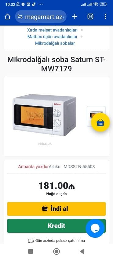 Mikrodalğalı soba rəng - Ağ, Yeni