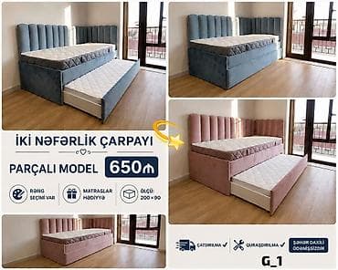 iki: İki nəfərlik çarpayı – parçalı model - Ölçü: 200 x 90 - Alt hissədən — 1
