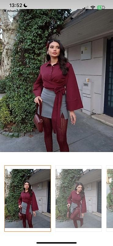 köynek: Bordo rəngli qadın koftası Razmer- S 35 manata Trendyoldan alınıb bir — 2