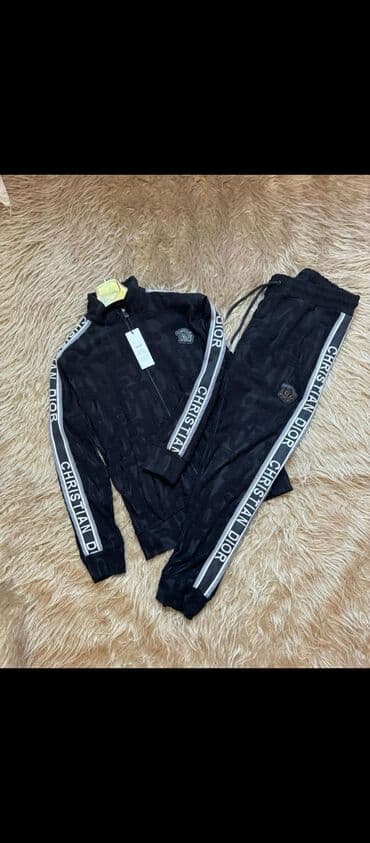 женские спортивные костюмы с стразами: Мужской спортивный костюм, Dior, S, цвет - Черный — 2