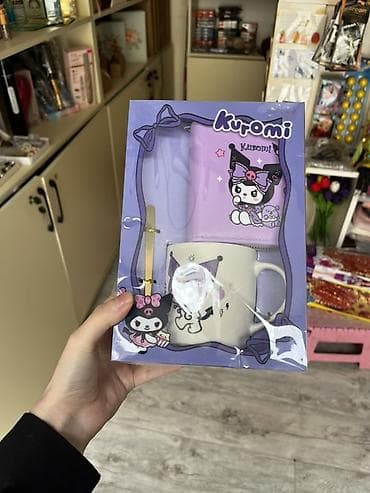 qab desdi: Kuromi hədiyyə dəsti - Tərkib: fincan, metal qaşıq və dəftər/kiçik — 1