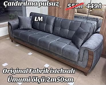- Divan modeli: orijinal fabrik istehsalı - Ümumi ölçü: 2 m 50 sm -