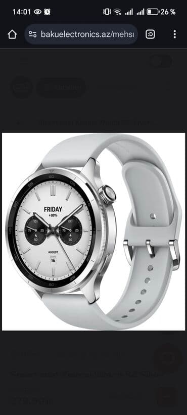 saat qolbağı: Yeni, Smart saat, Xiaomi, Suya davamlı, rəng - Gümüşü — 1