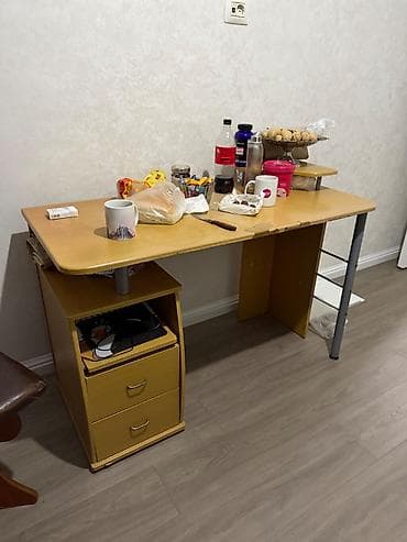 qədimi masa: Mebel dəsti – komod, tumba və iş masası - Material: ağac görünümlü — 3