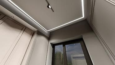 demir qapilar darvazalar: Gizli LED işıqlandırma ilə alçıpan tavan dizaynı və quraşdırılması — 5