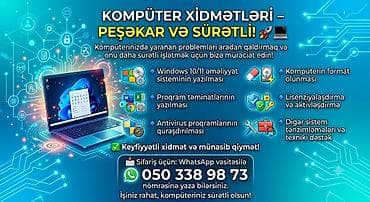 Texnikanın təmiri: Kompüter Xidmətləri – Peşəkar və Sürətli - Windows 10/11 əməliyyat — 1