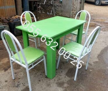 дачный набор стол и стулья: Dördbucaq masa, Mətbəx üçün, Dəhliz üçün, Eyvan üçün, Digər adam sayı, Açılmayan, Azərbaycan, Zəmanətli — 1