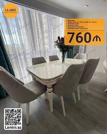 Açılan, Dördbucaq masa, 6 stul — 1