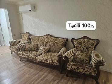 köhnə divanların satışı: F99Endirim olundu 🛑🛑Divan kreslo dəsti satılır 100₼. Təcili evdən — 1