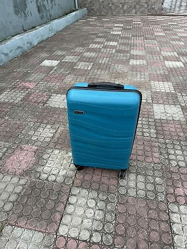 ucuz idman qidalari: Sərt korpuslu əl çamadanı – mavi rəng - Material: sərt polikarbonat — 3