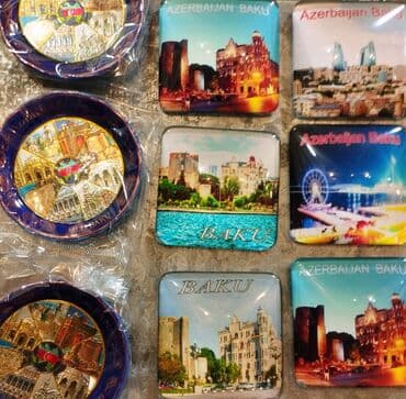 saxsi gul qablari: Bakı şəhərinin görməli yerlərini əks etdirən müxtəlif formalı və — 4