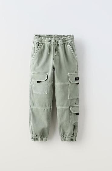 Zara Uşaq karqo şalvarı 122 sm 7 yaş – açıq yaşıl - Model: karqo