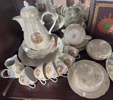cay: Çay dəsti, rəng - Ağ, Farfor, 6 nəfərlik, Almaniya — 1