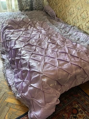 yatag ortuyu: Yataq üçün İşlənmiş Xovlu rəng - Bənövşəyi Yataq örtüyü, Ünvandan götürmə — 2