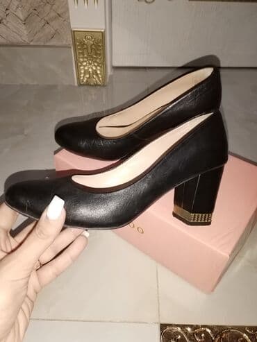 зеленые туфли: Qadın klassik tufliləri - Rəng: qara - Üst material: hamar dəri — 3