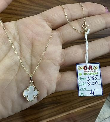 Dəstə daxildir: Boyunbağı, Sarı qızıl, 585 Əyar, 3 g — 1