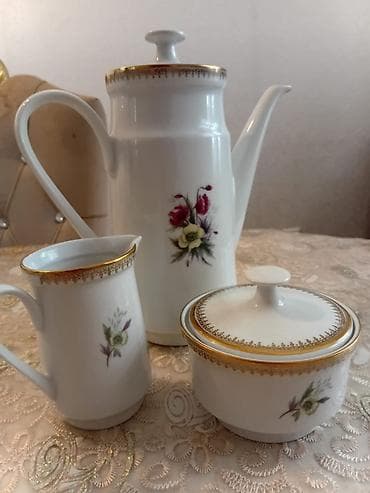 lala.fo posuda: Qəhvə dəsti, rəng - Qızılı, Farfor, Almaniya — 2