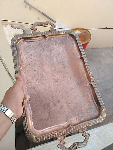 Bürünc/mişarə pirinçdən dekorativ sini (podnos) - Material — 1