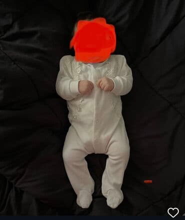 детские однотонные футболки: Комбинезон, Унисекс, 0 - 3 мес. — 1