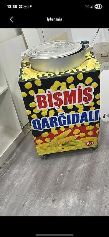 Bişmiş qarğıdalı üçün mobil satış stendi və elektrikli qazan dəsti - — 2