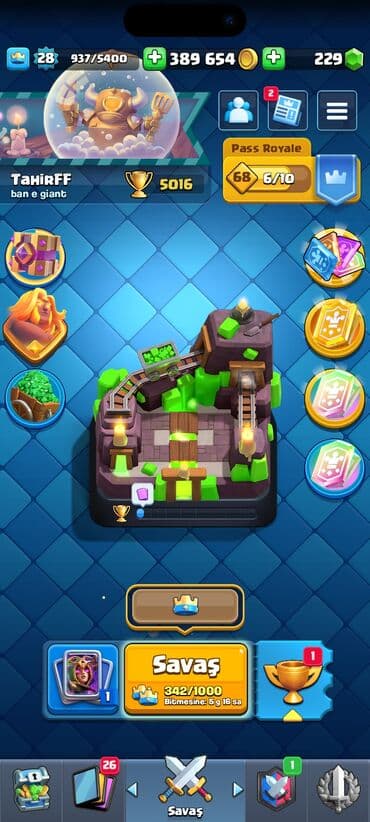 Clash Royale Hesabı 5 min kupa,28 svy.Hesabin envanteri normaldi.Orta