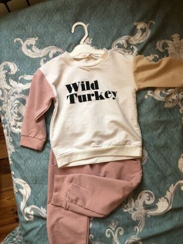 детские турецкие спортивные костюмы: 18-24 ay Uşaq idman dəsti – 2 parça - Üst geyim: ağ rəngli — 2