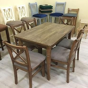 metbex kunc divan desti: Mətbəx üçün, Açılmayan, Dördbucaq masa, 6 stul — 1