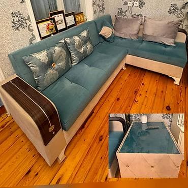 divan satisi: İşlənmiş, Künc divan, Qonaq otağı üçün, Açılan — 1
