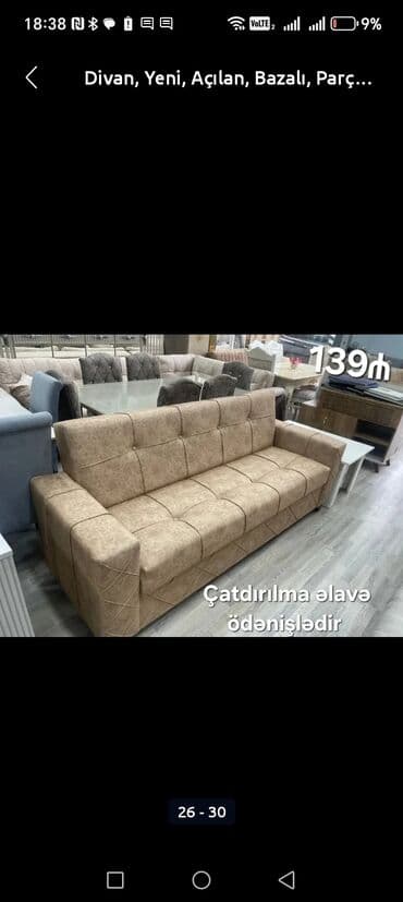 qupka: Divan, Yeni, Açılmayan, Bazasız, Nabuk, Ödənişli çatdırılma — 29