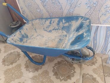 qum torbasi: Mavi rəngli əl arabası (təkərli kirşə) - Korpus: metal ləyən tipli — 1