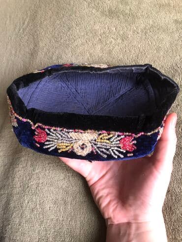 женские шерстяные шарфы: Antikvar araqçın velvet əl işidir. (İşlənmiş) Тюбетейка Təxminən — 4