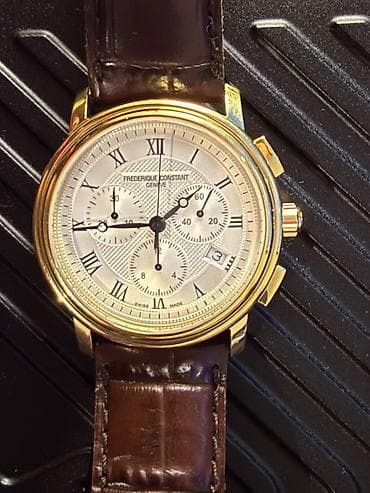 sensor saatlar: İşlənmiş, Qol saatı, Frederique Constant, rəng - Qızılı — 1