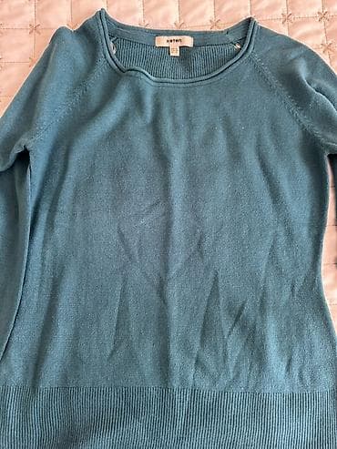 Koton qadın sviteri - Rəng: mavi/boz-aqua tonu - Model: sadə, klassik