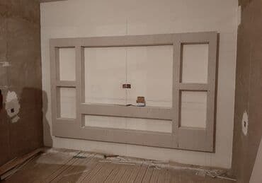 zal ucun alcipan fiqurları: Alçıpan işleri görürük.TV stent, Fiqurlu tavan, ara kesme, düz tavan — 9