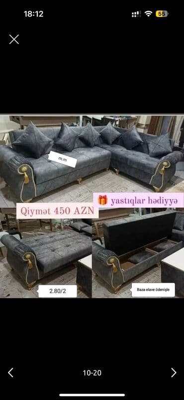 Künc divan, Yeni, Açılan, Bazalı, Parça, Şəhərdaxili pulsuz çatdırılma — 5