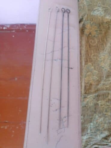 Metaldan şiş dəsti - 4 ədəd uzun, nazik metal şiş - Hər birinin