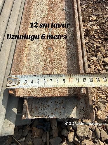 12 sm tavr (U profilli metal şüa) - Ölçü: eni 12 sm - Uzunluq: 6 metr — 1