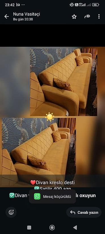 ❤️Divan kreslo desti ✅Satilir 400 azn ✅Divan ve kreslo acilir