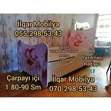 ucuz krafat: Oğlan və qız üçün, Yeni, Çarpayı, Bazasız, Matrassız, Siyirməsiz — 3