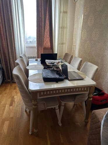 Qonaq otağı üçün, Açılmayan, Dördbucaq masa, 6 stul