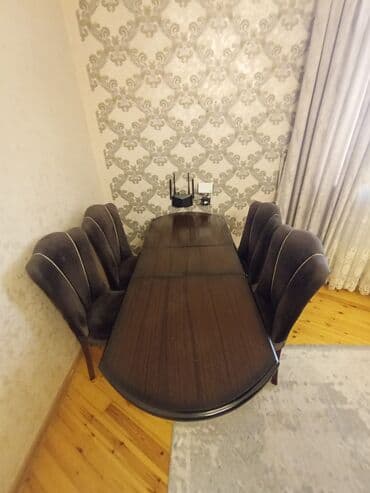 стол стул для зала: Qonaq otağı üçün, İşlənmiş, Açılan, 4 stul — 3