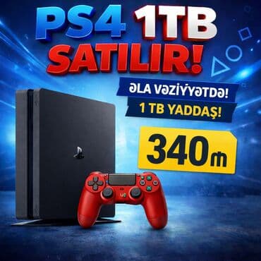 Sony PlayStation 4 - Yaddaş: 1 TB -1 pult (DualShock 4) - Sistem